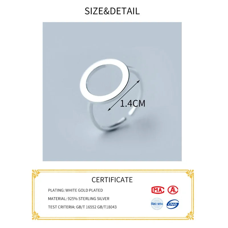 Precise: Adjustable 925 Sterling Silver Geometric Ring - Minimalist Women&
