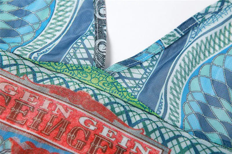 Mesh Bodysuit Skirt Set