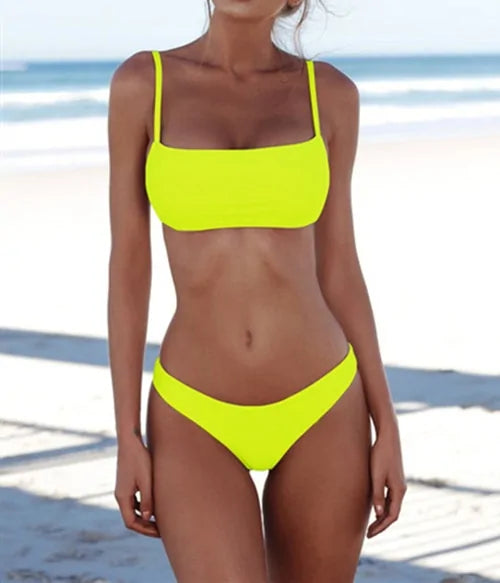 Solid Sexy Bikini Set Women&