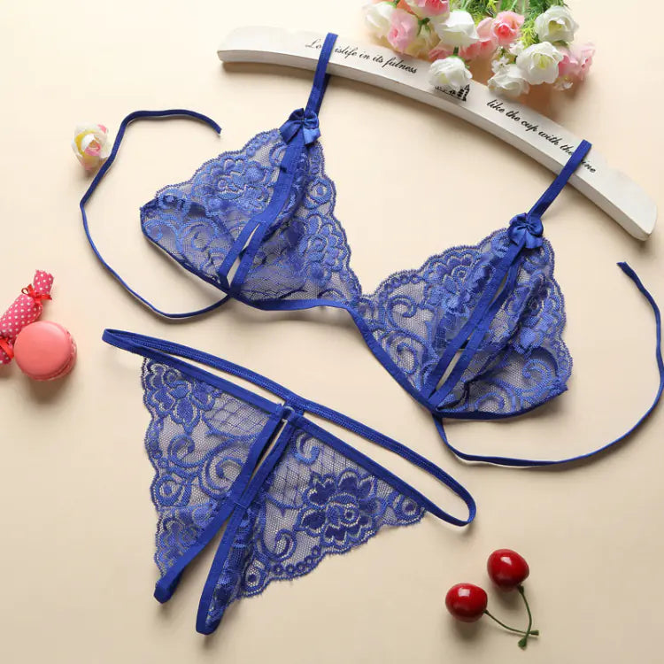 Lingerie Set with Sheer Lace and Push-Up Bra