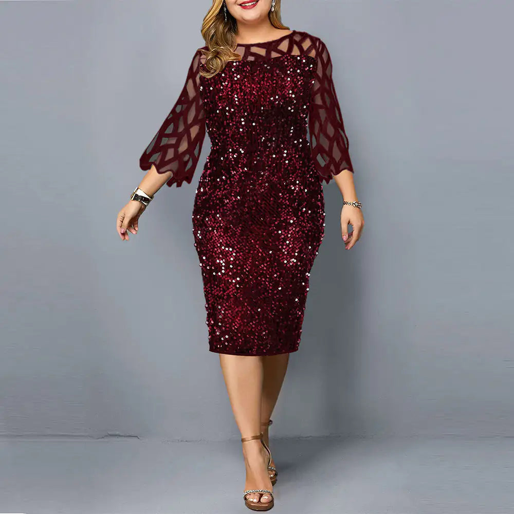 Party Dresses Sequin Plus Size Women&
