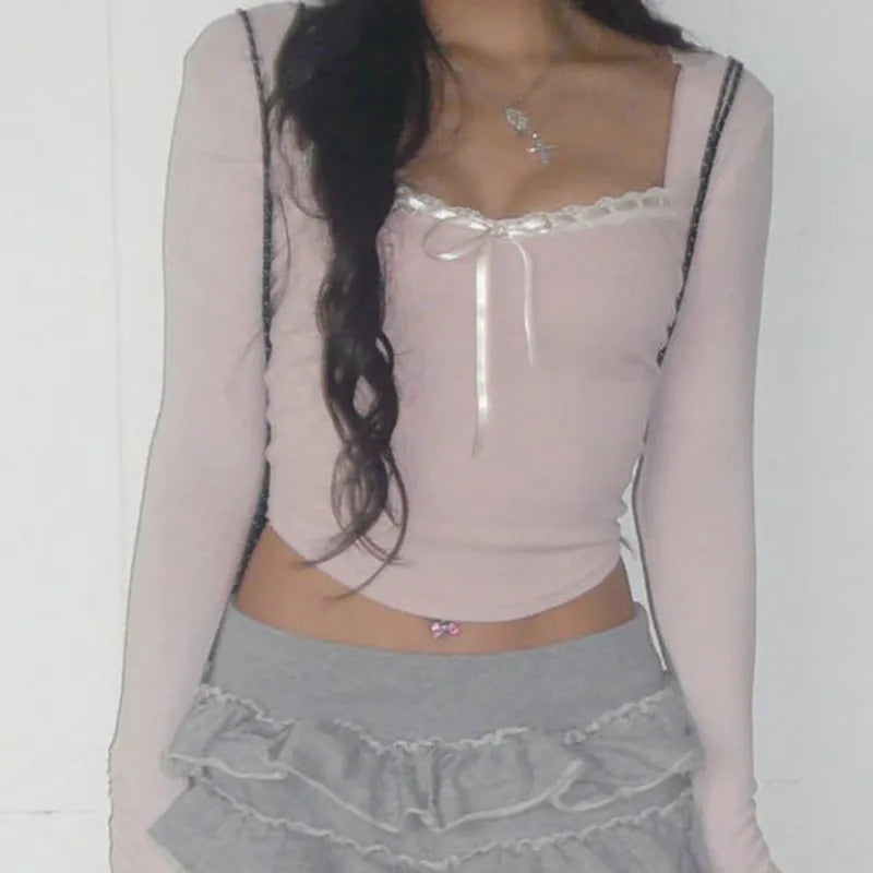 Bandage Coquette Bow Cropped Top