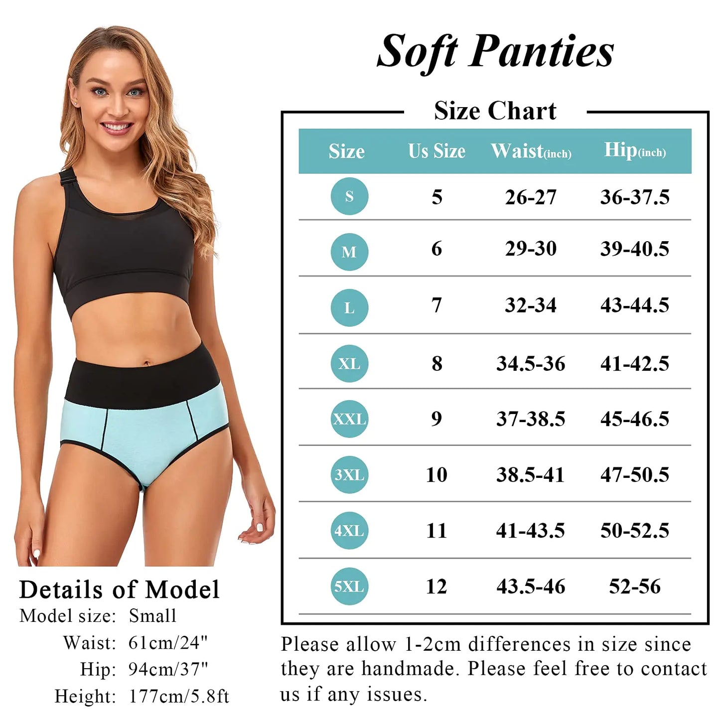 ASIMOON Tummy Control High Waisted Underwear for Women Cotton Plus Size Full Coverage Panties Ladies Briefs X-Large Multicoloured-a-5 Pack