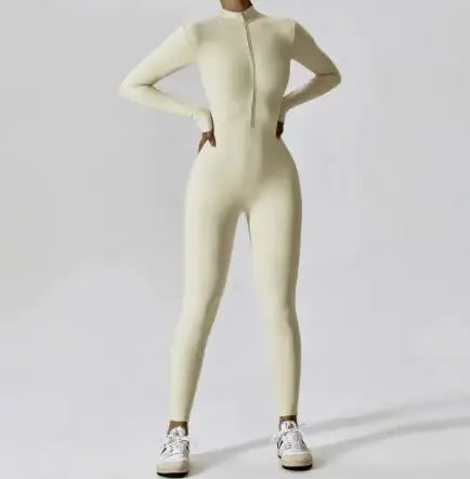European & American Zipper Yoga Jumpsuit