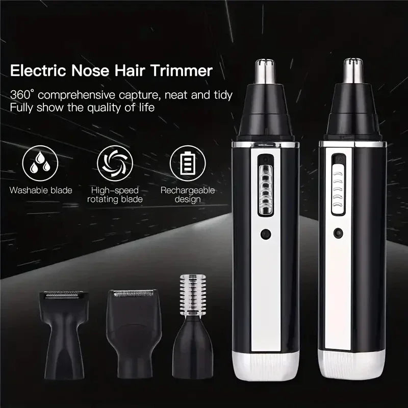 1PC-Multi Functional Beauty Alecoy Four in One Electric Nose Hair Trimmer, Perfect Solution for Sideburns Shaving, MEN&