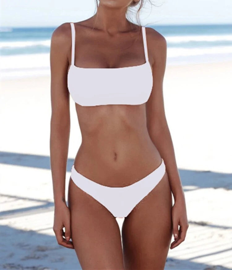 Solid Sexy Bikini Set Women&