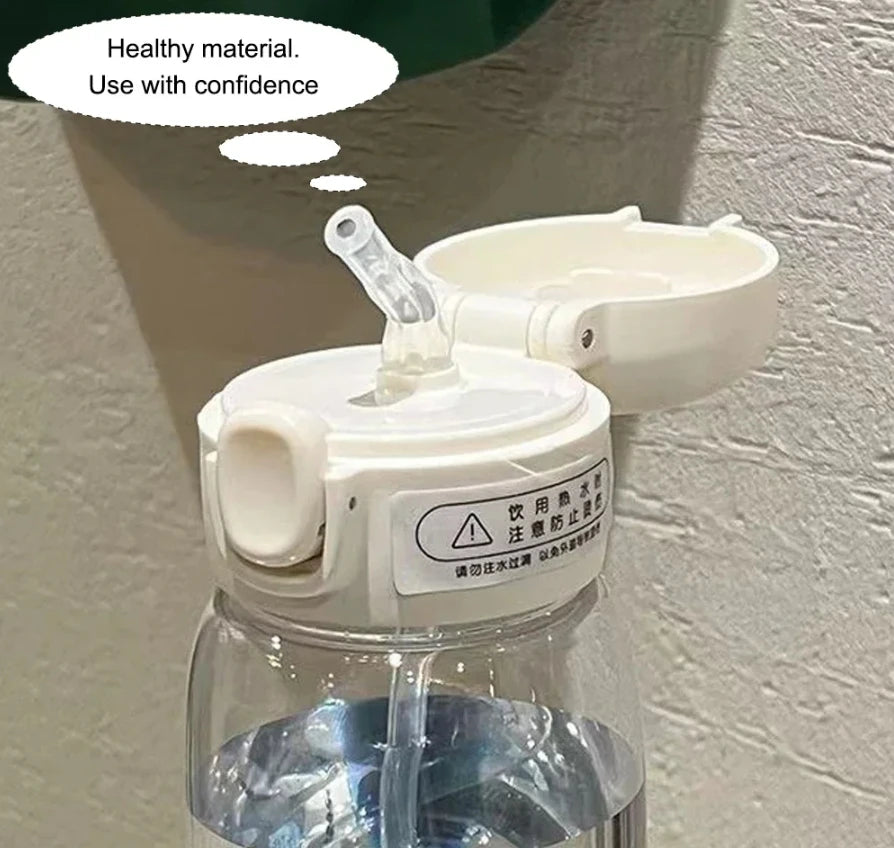 Bluey Straw Water Bottle Large Capacity Plastic Water Cup Portable Drink Bottle Outdoor Sports Childrens Drinking Water Bottle