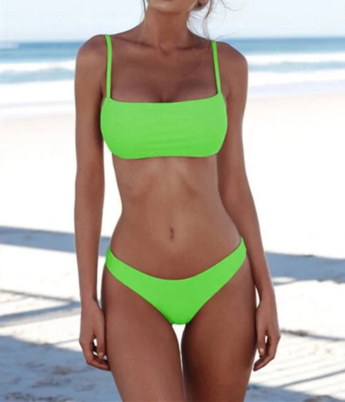 Solid Sexy Bikini Set Women&