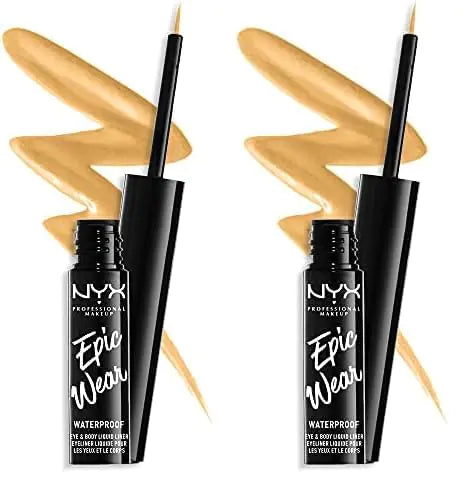 NYX PROFESSIONAL MAKEUP Epic Wear Liquid Liner, Long-Lasting Waterproof Eyeliner - Yellow (Pack of 2) 0.36 Fl Oz (Pack of 2)