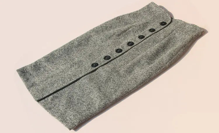 Vintage High-Waisted Wool Bodycon Skirt