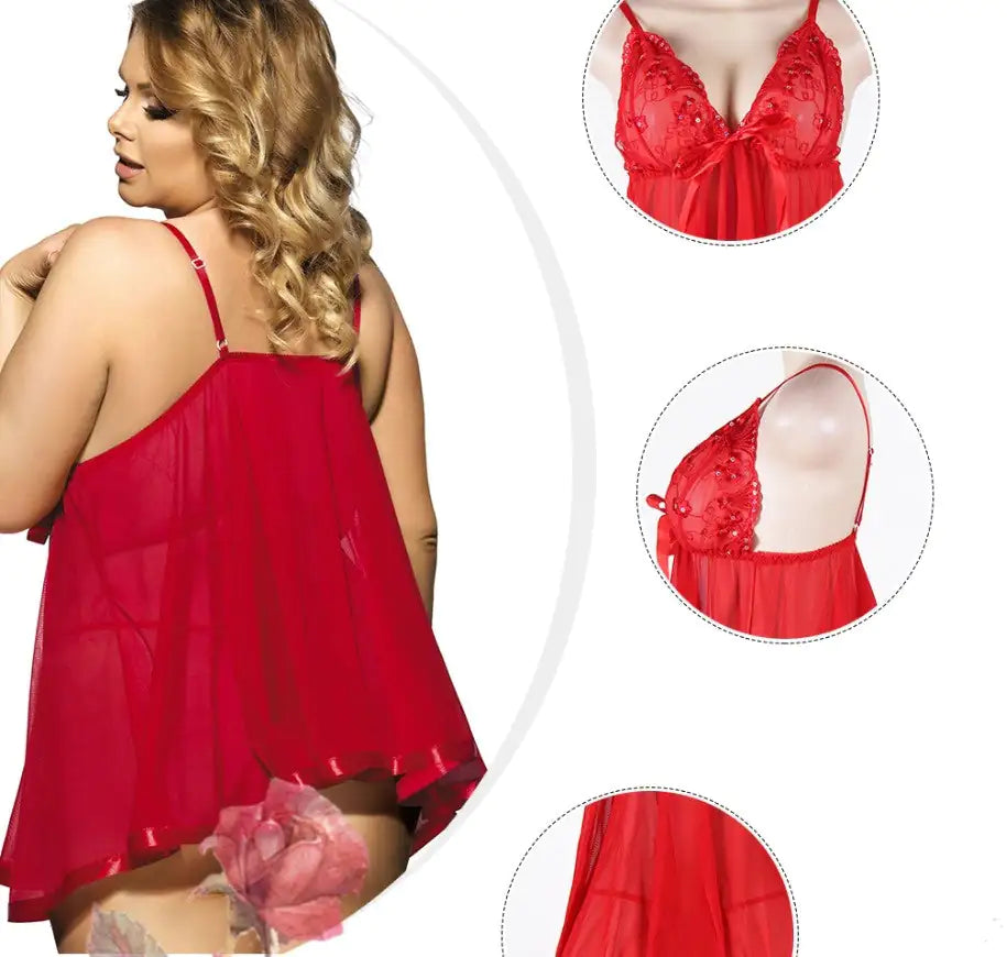 Women Sexy Lingerie Big Code 6XL Sleepwear Sleepdress