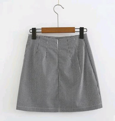 Vintage Houndstooth High-Waisted Bodycon Skirt