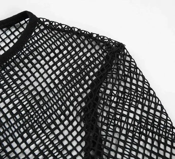 Women's Mesh Long Sleeve Crop Top