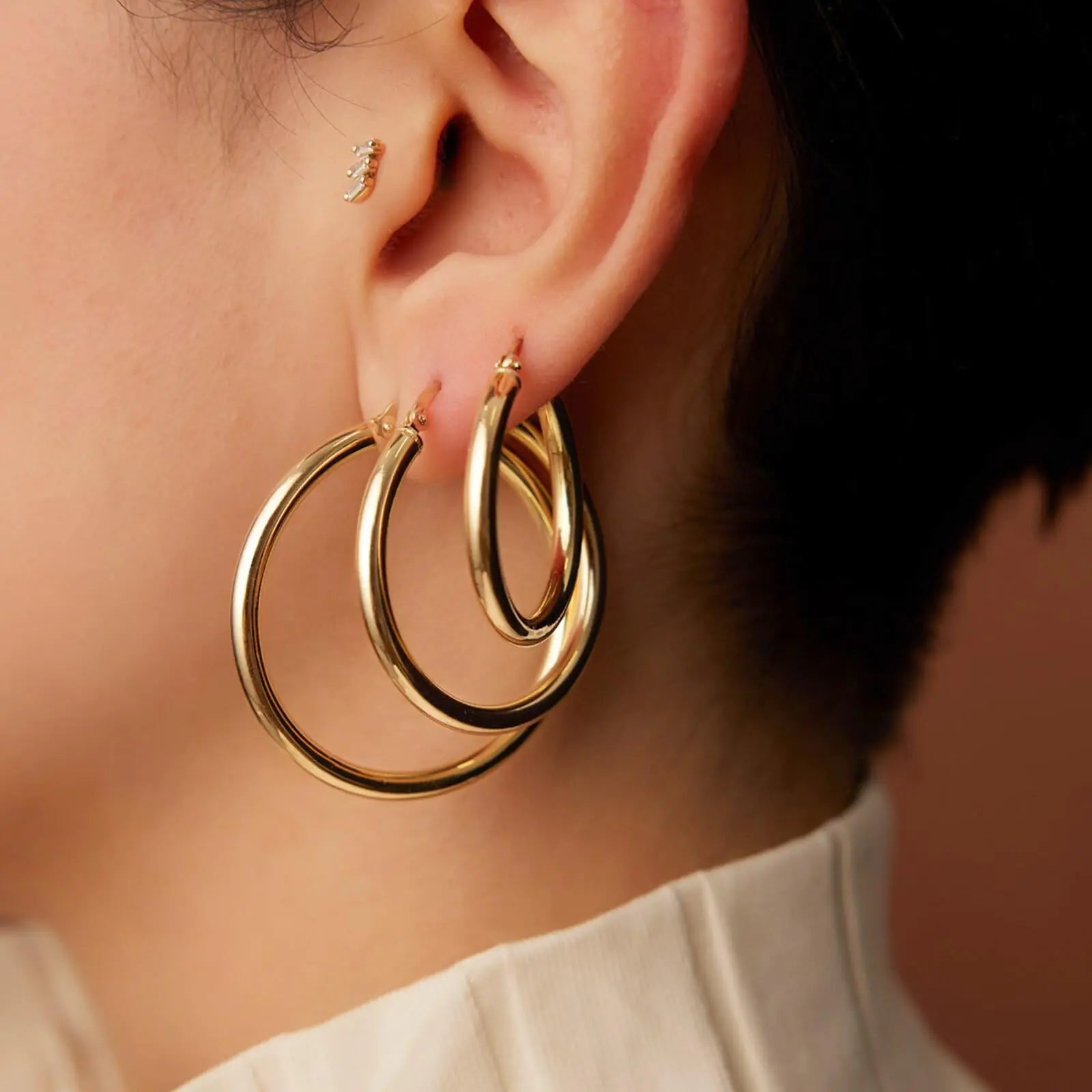 Gold Hoop Earrings Set for Women, 14K Small Huggie Earrings for Multiple Piercing Hypoallergenic Trendy Jewelry, Dainty Ball Cartilage Earrings for Women&
