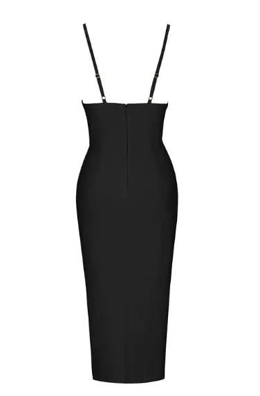 V-Neck Sexy Dress With Waist Slit