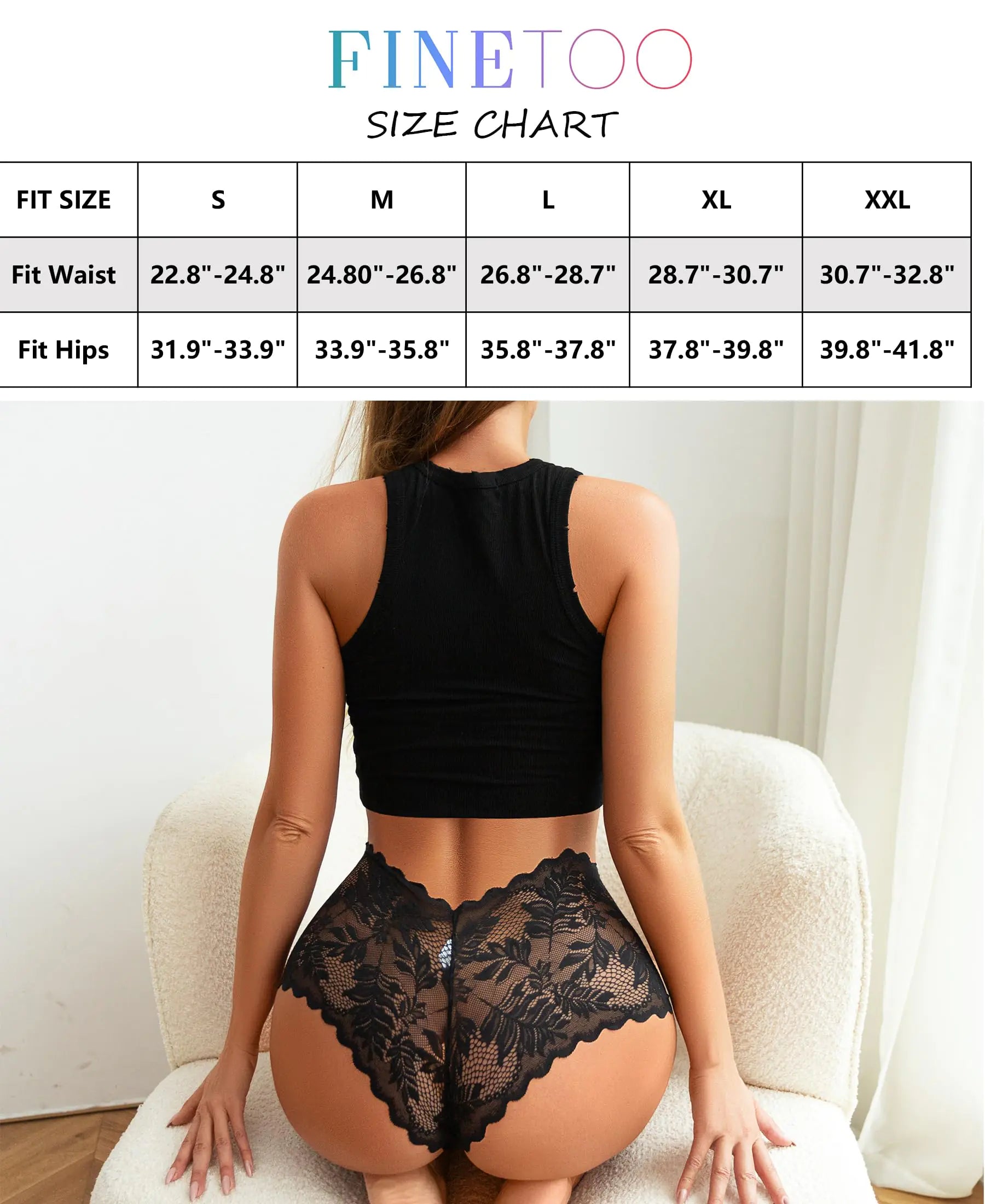 FINETOO Sexy Underwear for Women V-Waist Shorts Women&