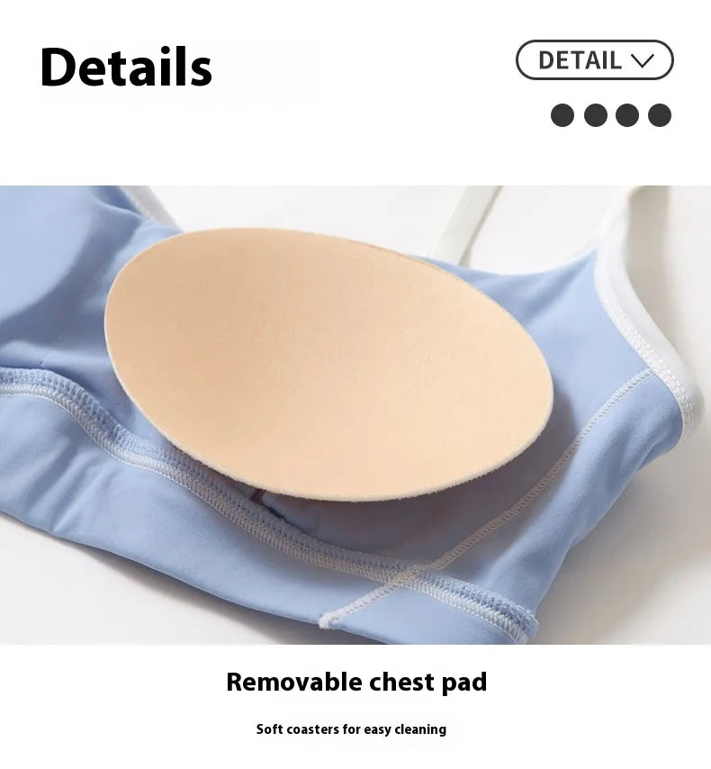 Spaghetti Strap Contrast Color Yoga Sports Suit