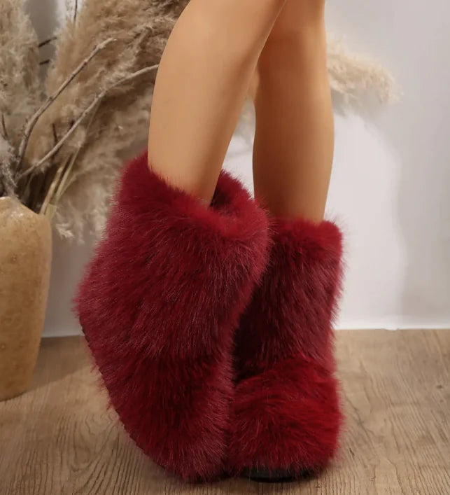 Warm Plush Mid-Calf Boots