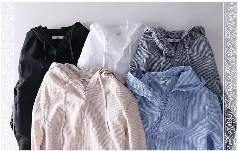 Thin Hooded Linen Long Sleeve