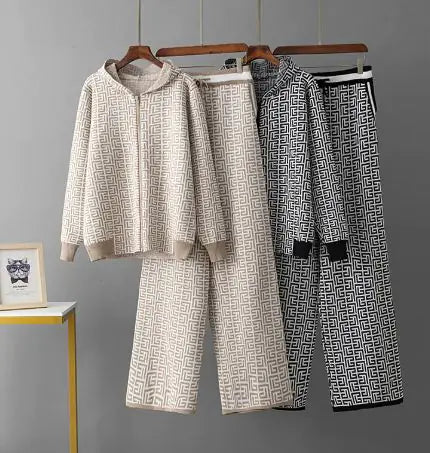 Two Piece Casual Zipper Coat &amp; Trouser