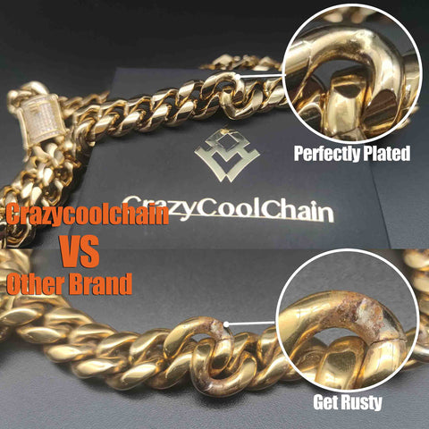 12mm 18K Gold 5-Layer Plated Premium Durable Cuban Chain (Stylish Buckle)