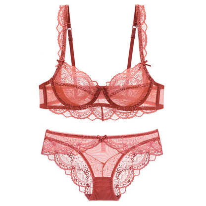 French Lace Bra Set - Plus Size Sheer Summer Lingerie