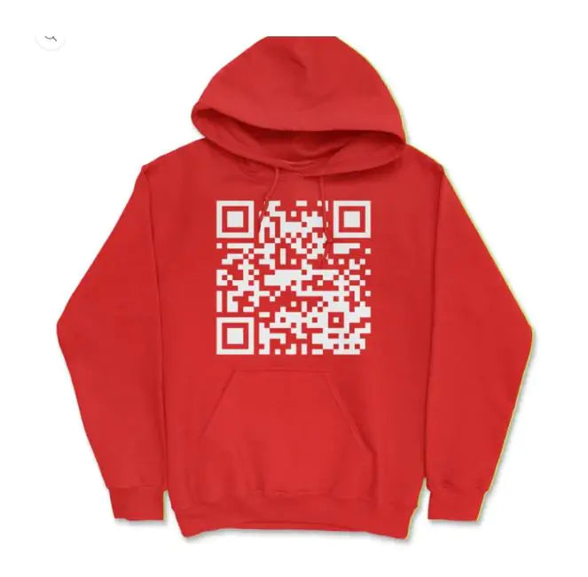 New European And American QR Code Printed Long Sleeved Hoodie