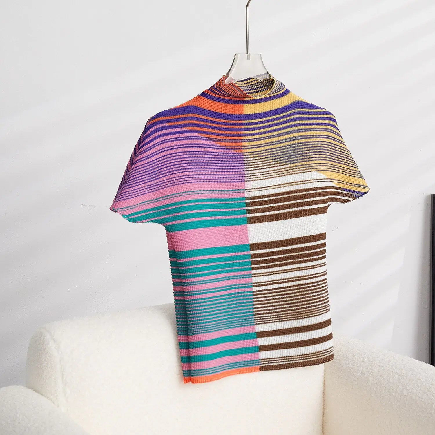 Mixed Print Pleated Set