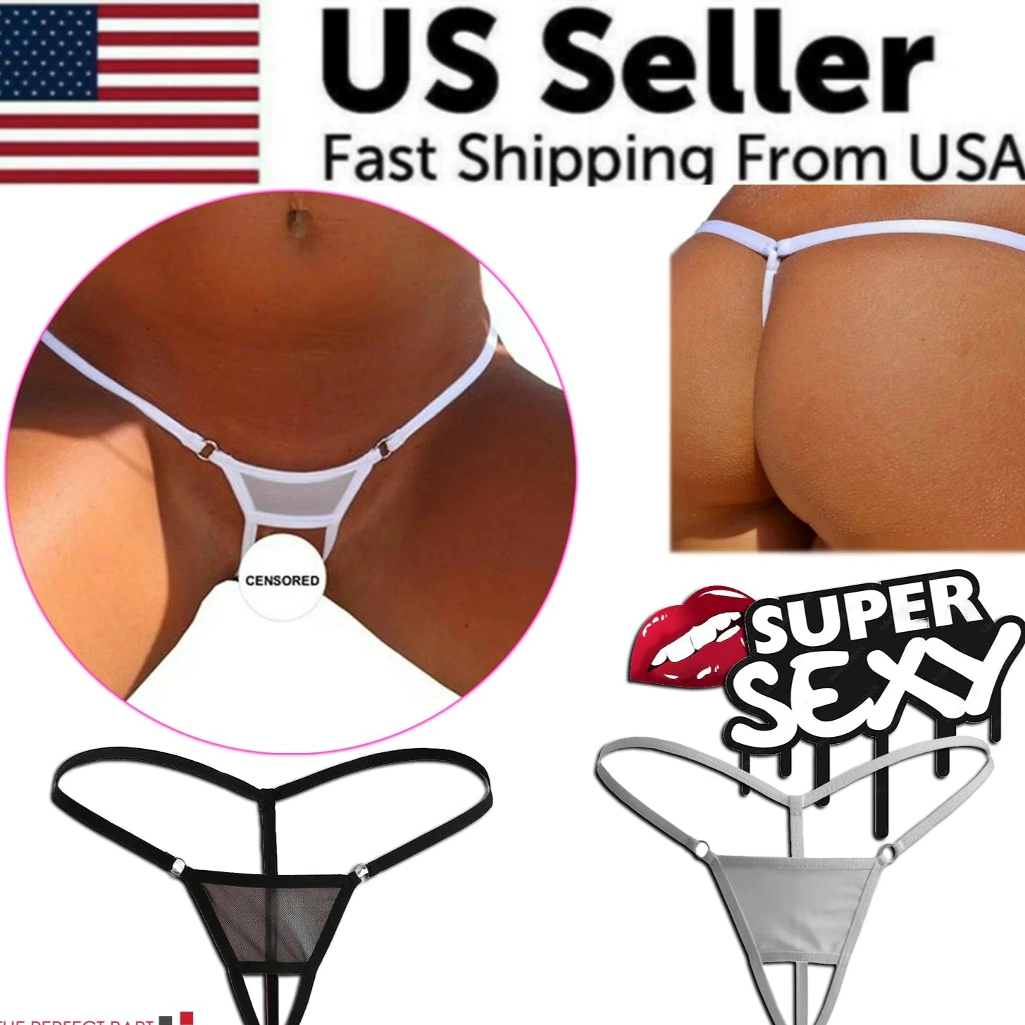 Sexy Women Lace Thong G-String Panties Lingerie Underwear Crotchless T-Back Mesh
