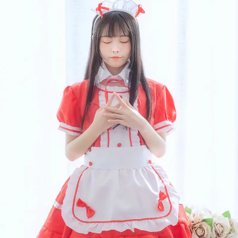 Cosplay Maid Costume for Anime Performances (Black/White)