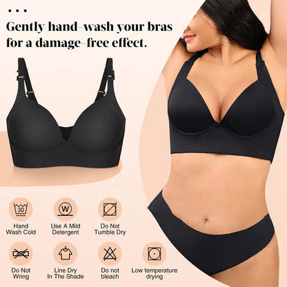 Large Glossy Push-Up Anti-Sag Bra with Steel Ring