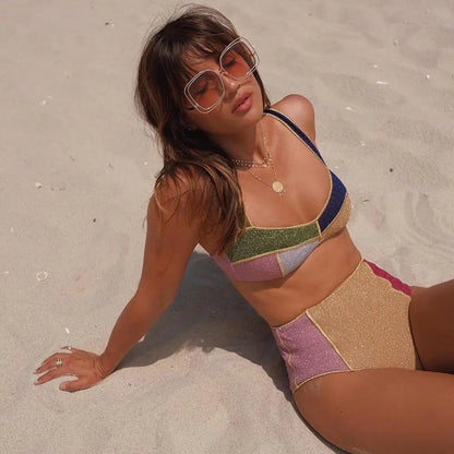 Harriet High Waist Patchwork Bikini (Private Listing U1665736)