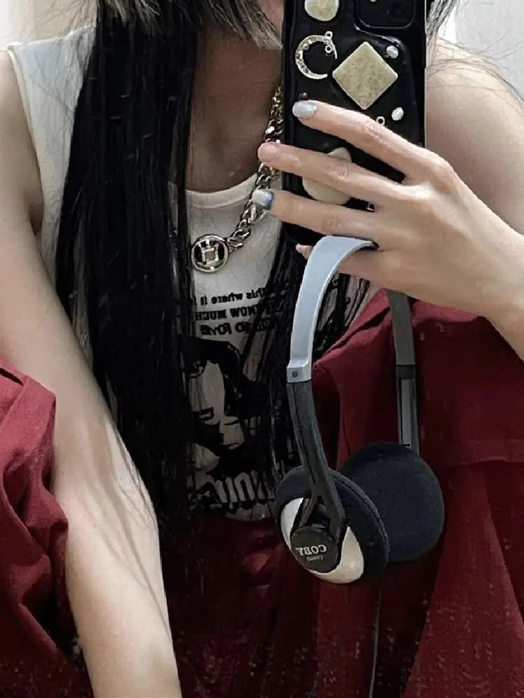 Grunge Print Sleeveless Sexy Tank Top