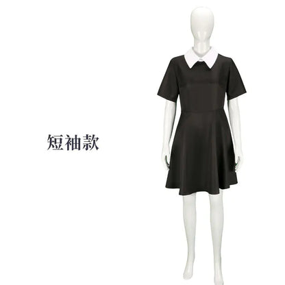 Wednesday Adams Cosplay Dress - Black Tulle Skirt