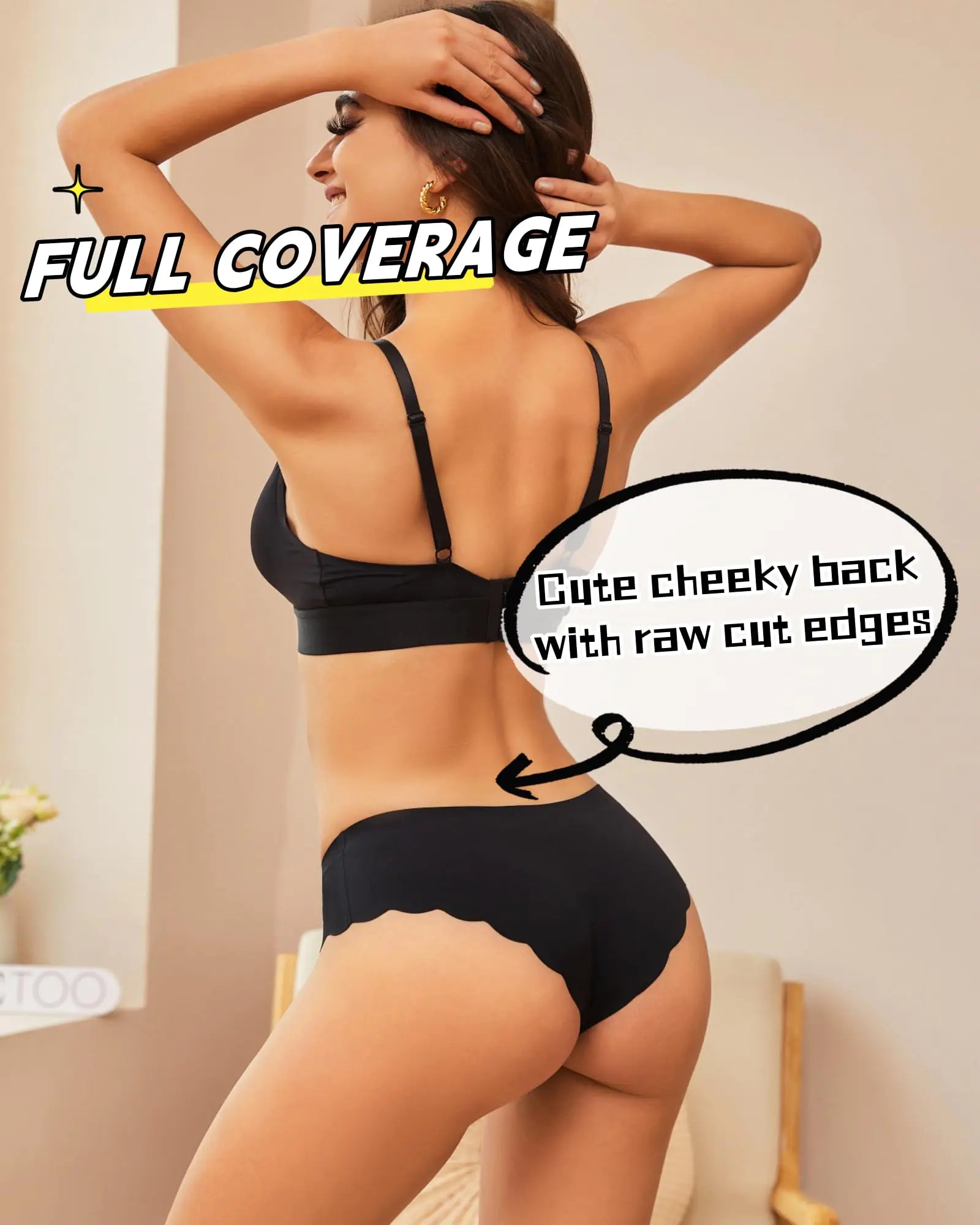 FINETOO 6 pack Seamless Underwear for Women Sexy Low Rise Hipster Wave Edge No Show Bikini Panties Womens Cheeky X-Large 6pack