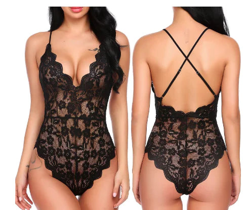 WOLFF Feminine Lingerie Lace Bodysuit (One Piece)