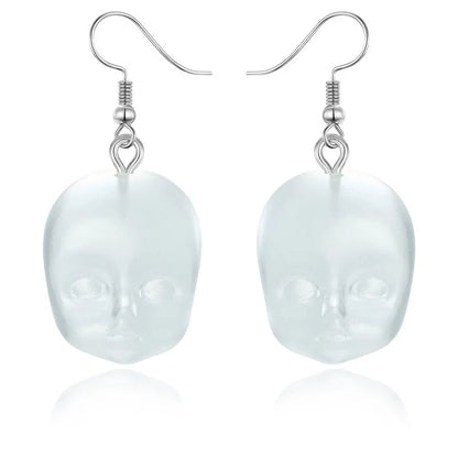 Handmade Angel Face Resin Dangle Earrings: Creative Jewelry Gift