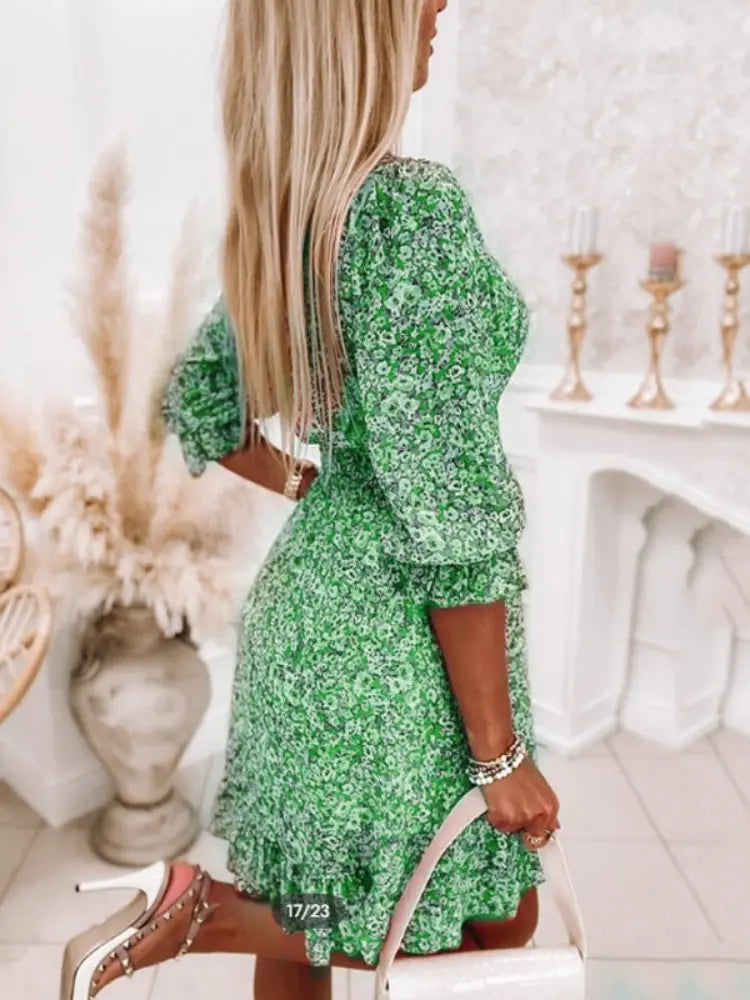 Bohemian Floral Print Midid dress