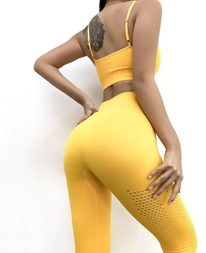 Seamless Yoga Pants and Sports Bra Set for Women