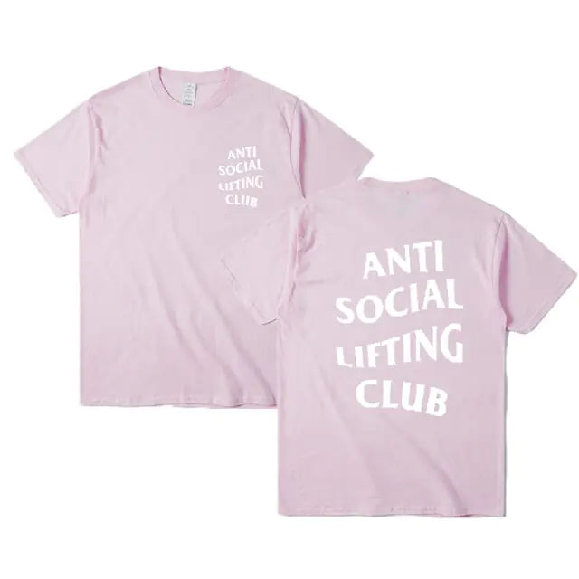 Anti Social Lifting Club T Shirt Exercise Fitness Letters