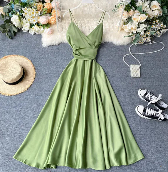 Goddess Halter Lace-up Dress