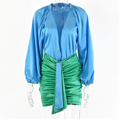 Sexy Deep V-neck Satin