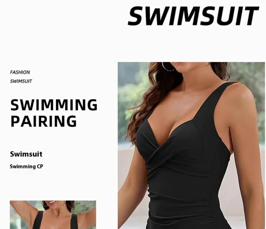 Push-Up One-Piece Swimsuit with Hard Cup Support
