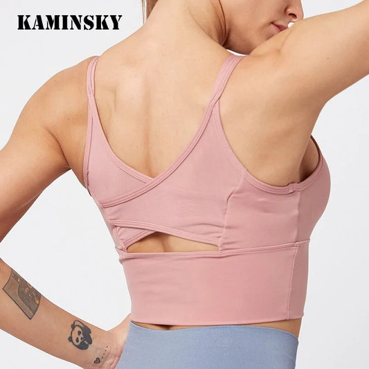 Kaminsky Nylon Mesh Fitness Bra Cross Beauty