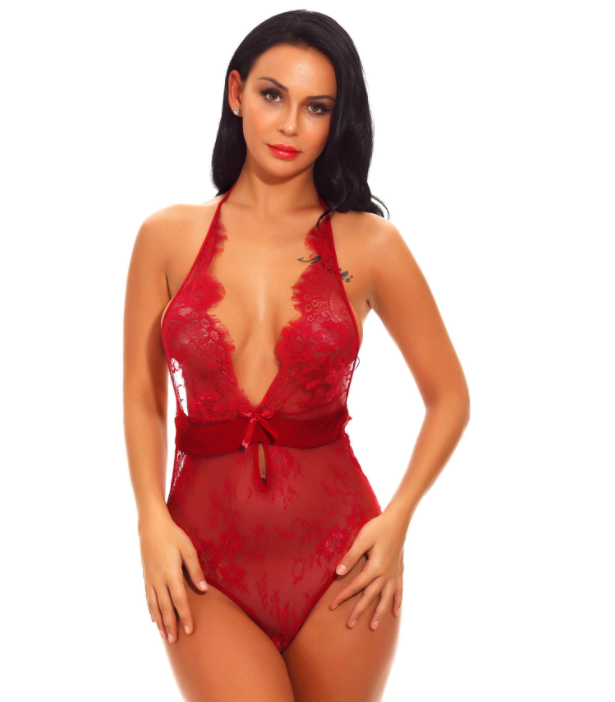 Lace Bodysuit Lingerie Sleepwear Set