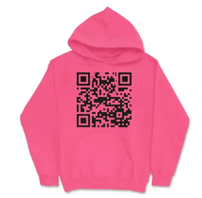 New European And American QR Code Printed Long Sleeved Hoodie