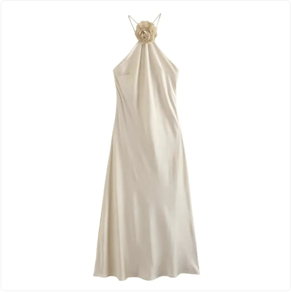 Summer Halter Dress with Applique