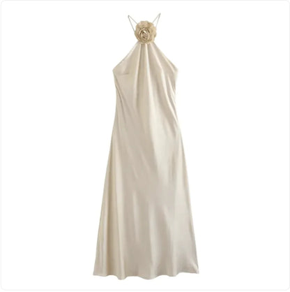 Summer Halter Dress with Applique