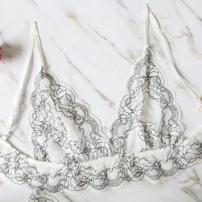 Plus Size Sheer Lingerie Set with Bra and Panties