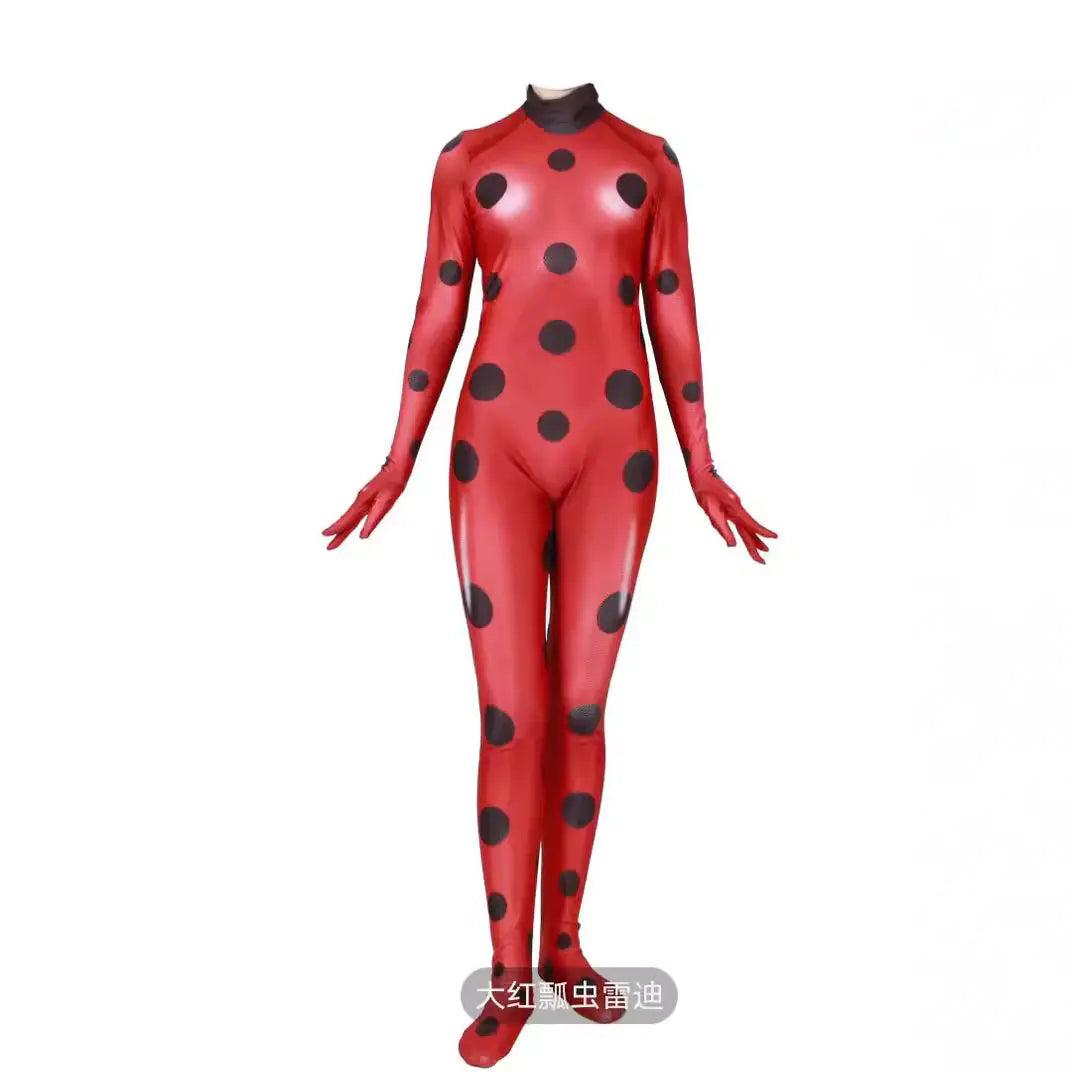 Halloween Ladybug Cat Noir Bodysuit Cosplay Costume